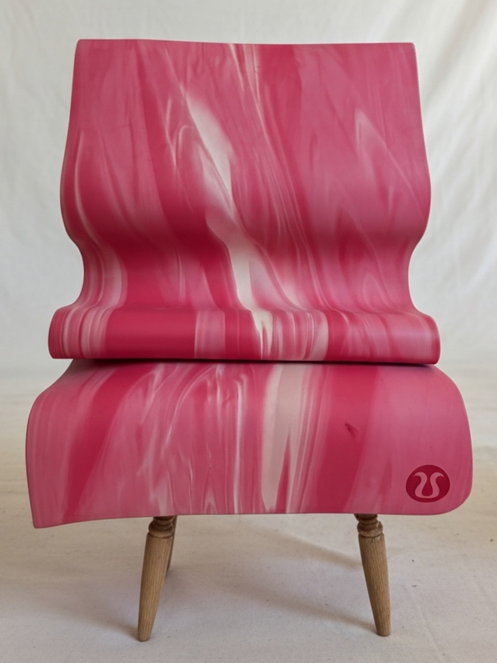 Lululemon Red Pink Marble Swirl 5mm Non-Slip Yoga Mat Rectangular 71x26